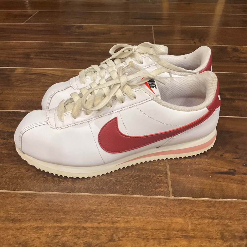 Nike Cortez White Red Women Sneakers DN1791-103 Size 8